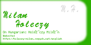 milan holeczy business card